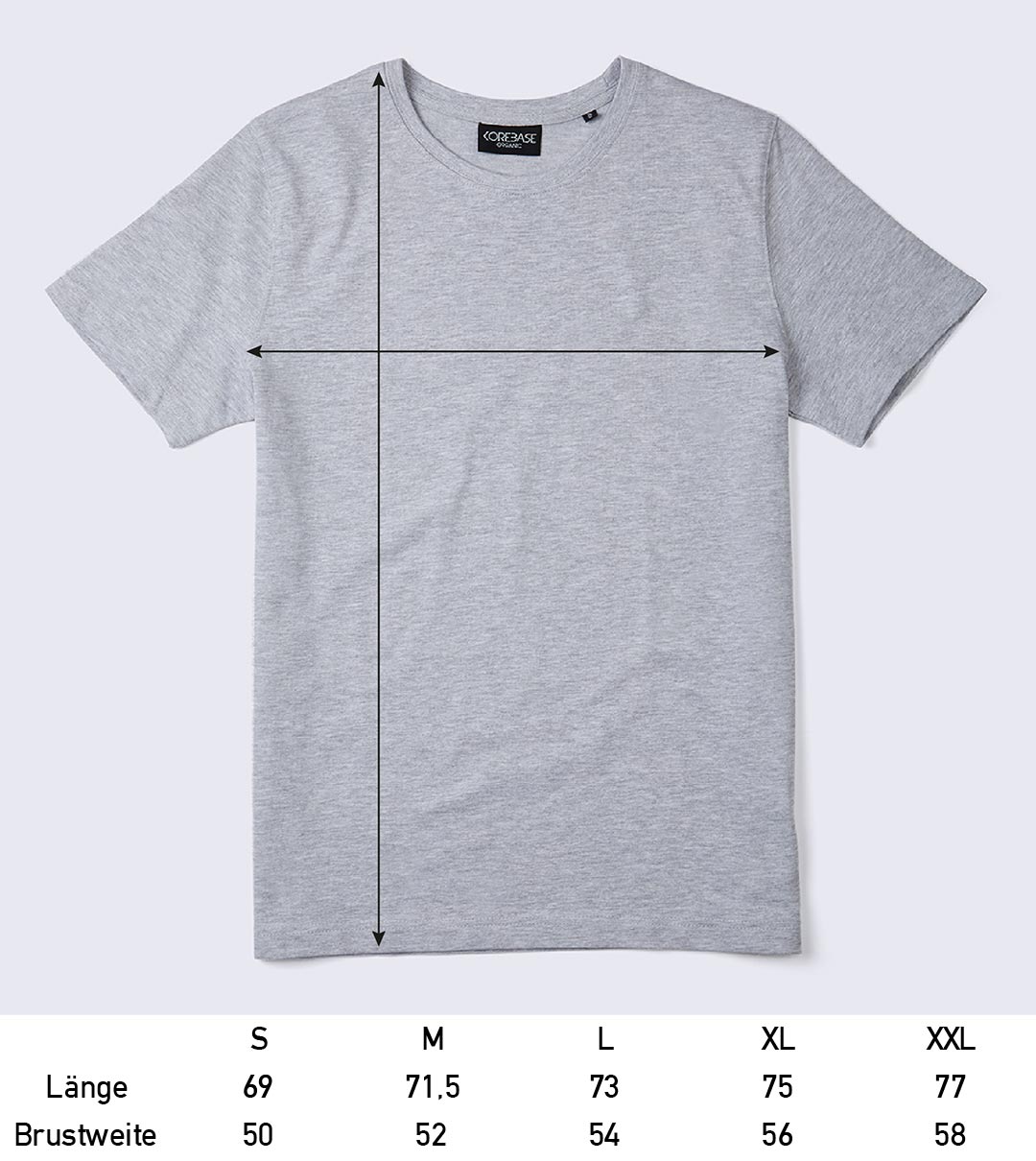 TShirt Premium Baumwolle GOTS Grey Melange 